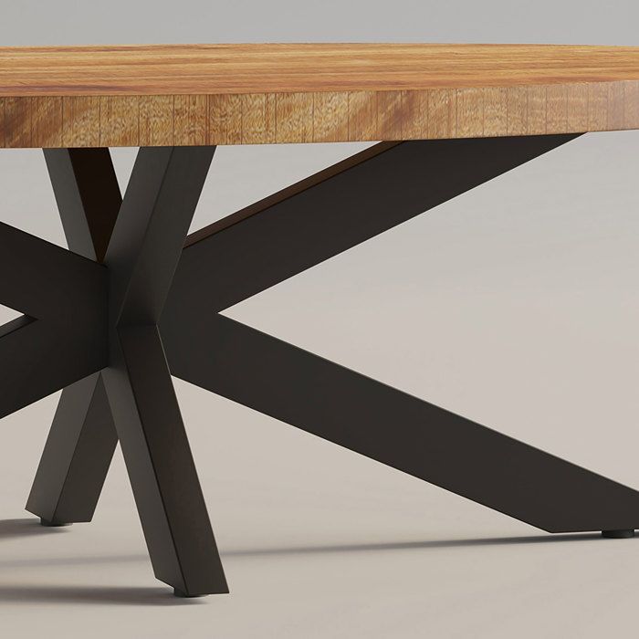 Mini Table Basse En Bois Massif D'orme Et Métal - Diwa-design - Environ 45x29x52 Cm