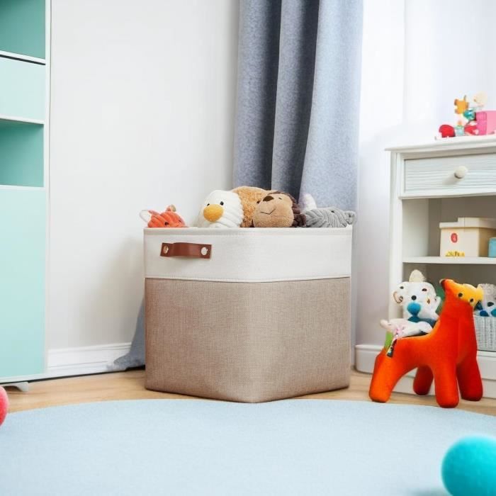 VIIHTYISA Boîte de Rangement en Tissu 25x25x25cm, Lot de 4 Paniers de Rangement Cubiques Pour Armoire, Étagère, et Vêtements, Gris&Blanc VIIHTYISA Boîte de Rangement en Tissu 25x25x25cm, Lot de 4 Paniers de Rangement Cubiques Pour Armoire, Étagère, et Vêtements, Gris&Blanc