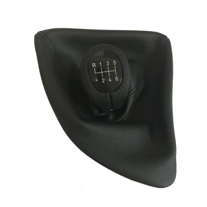 Pommeau Levier De Vitesse Cuir Grain De Bois Pour BMW Série 1 à X6 - Compatible 5 Vitesses, Montage Facile