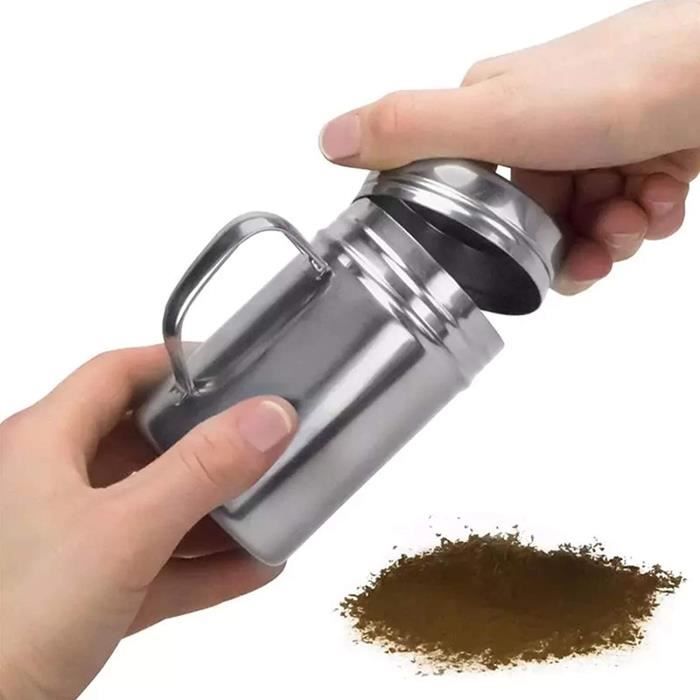 Saupoudreuses Inox 2 Tailles - Pour Cacao, Sucre, Épices - Couvercle Fin (S Et L)