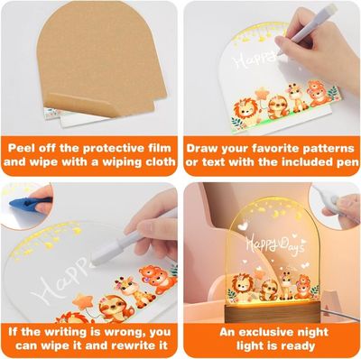 Veilleuse Bébé Personnalisée Avec Nom Et Date - Lampe LED Douce - Cadeau Naissance Ou Baptême