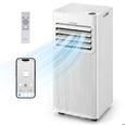 Climatiseur Mobile 9000BTU 2,6kW Wifi 4 en 1 R290 COSTWAY-Refroidissement,Déshumidificateur,Ventilateur,Mode Veille-Kit Fenêtre-42㎡