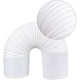 Tuyau d'évacuation universel pour climatiseur-Ø 150 mm-Tuyau flexible pour climatiseur mobile-100 cm-Blanc