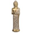 BY SIGRIS - Figure Bouddha avec un pied en résine dorée-0