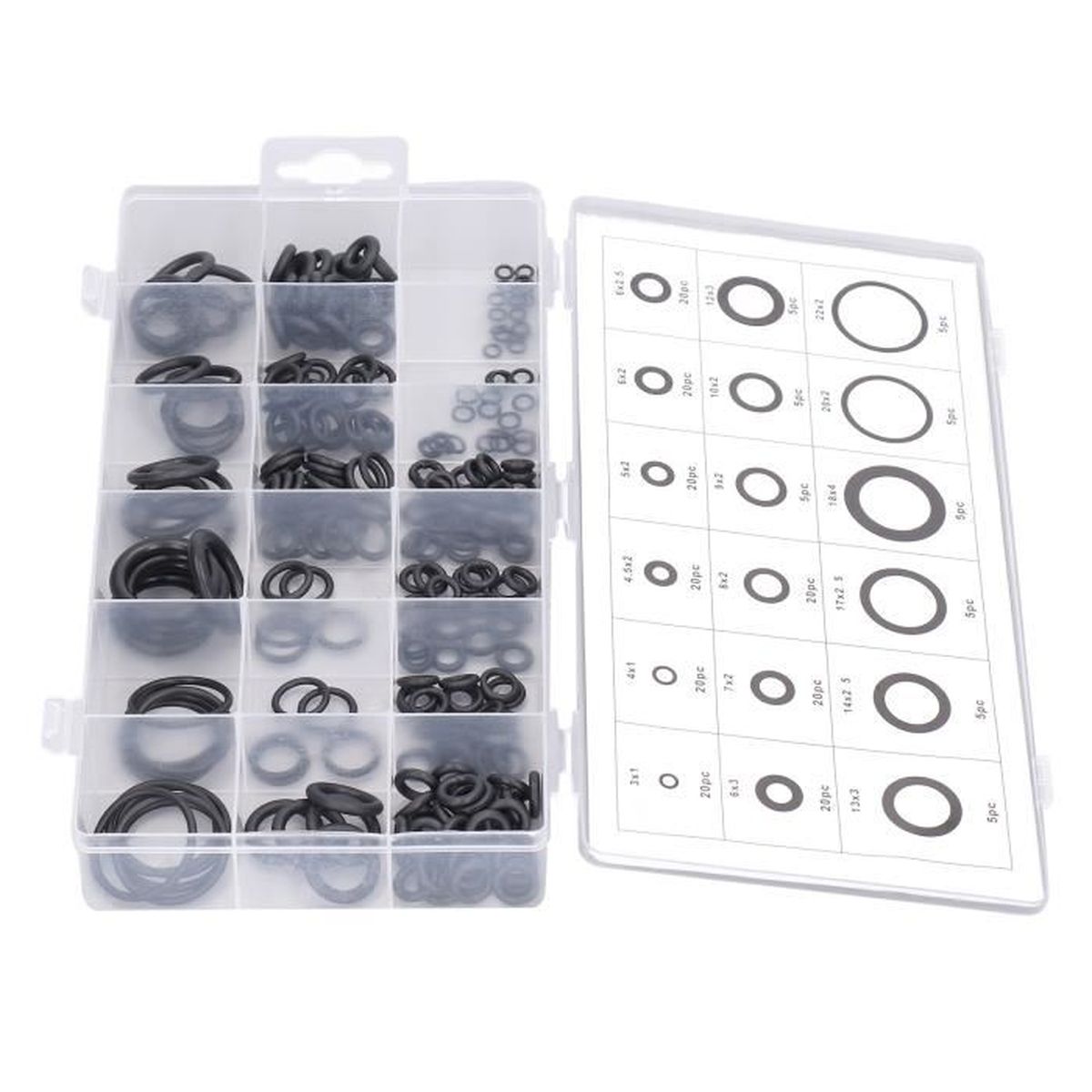 BOY Assortiment de joints toriques -225 pcs joint torique assortiment