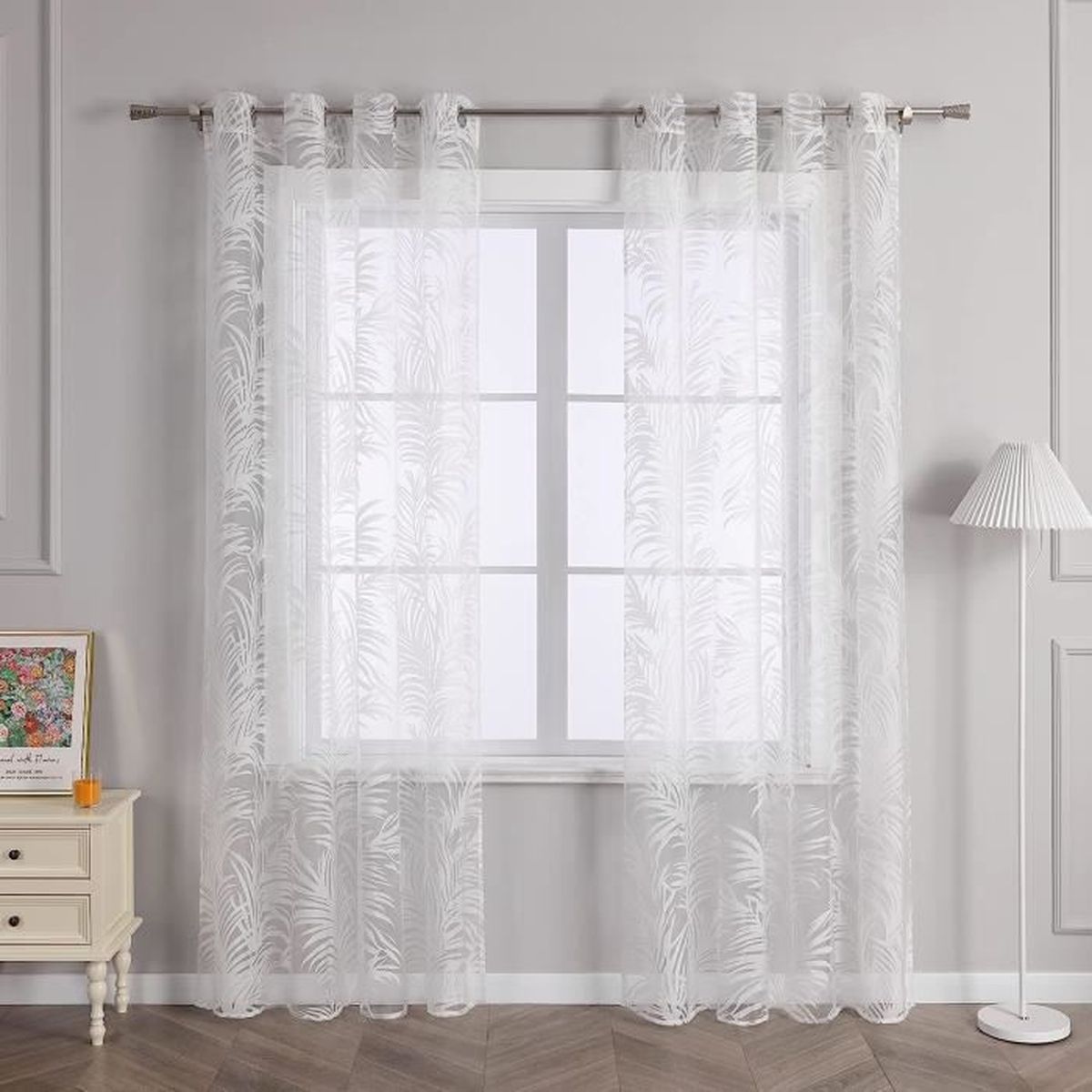 Sheer Lot De 2 Rideaux En Voile Transparent Avec Passe-Tringle Pour Salon, Chambre À Coucher