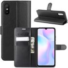 APRILLY Housse Xiaomi Redmi 9A - Nouveau PU Cuir Portefeuille avec Support Antichoc Etui Coque Xiaomi Redmi 9A (6.53") - Noir
