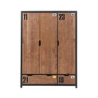 Armoire - Swithome - Alex - 3 portes - Pin massif - Style industriel - 148 cm