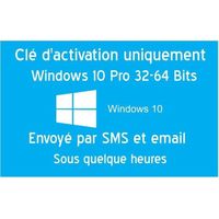 Clé d'activation licence original pour Windows 10 Pro  Clé uniquement pas de CD