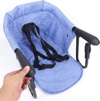Chaise de salle à manger portable pour bébé, bandoulière réglable et sangle transversale, Design haute charge(bleu)
