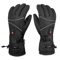 Gants chauffants électriques portables AMORUS - Noir - Pour sports d'hiver et écran tactile