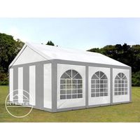 Tente de réception TOOLPORT 4x6m en PVC 240g/m² gris-blanc imperméable