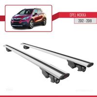 Pour Opel Mokka 2012-2019 HOOK Barres de Toit Railing Porte-Bagages de voiture Avec verrouillable Alu Gris