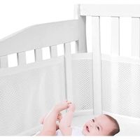 Enveloppe de lit en filet respirant pour lit de bébé, pare-chocs, blanc, paquet de 2