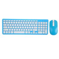 Pwshymi Combo clavier-souris sans fil 96 touches Combo clavier et souris sans fil à 96 touches, informatique clavier Rose Bleu