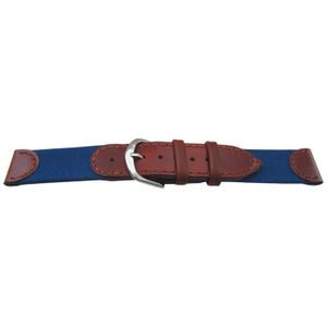 Fullmosa 18mm Bracelet de Montre en Cuir Véritable, 14mm 16mm 18mm 19mm 20mm 22mm 24mm Montre Bracelet à Dégagement Rapide,Boucle en Acier Inoxydable,18mm, Bleu Foncé