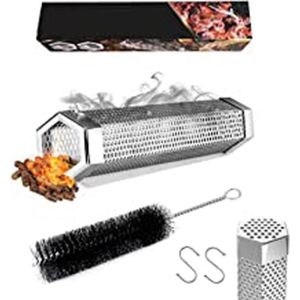 Tube de fumoir à granulés 304 acier inoxydable carré barbecue gril outil de tube de fumage accessoire de barbecue extérieur 6in en acier inoxydable BBQ tube de granulés de bois fumeur 