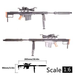 KIT MODELAGE couleur M82A1 Fusil Automatique En Plastique Pistolet Noir Modèle Assembler Jouet pour 12 pouces Figurines So