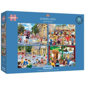 PUZZLE Puzzle - GIBSONS - School Days - 4 x 500 pièces - 