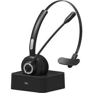 Écouteurs sans fil Bluetooth pour téléphone portable Casque Bluetooth simple Noir. le pilote le bureau Avec micro mains libres intégré pour la maison 