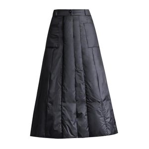 JUPE Duvet de canard Hiver Maxi Jupes Femmes Noir Vintage Taille Haute Vêtements Casual Lâche Jupes Longues