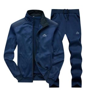 SURVÊTEMENT Survêtement Homme - Ensemble Casual Sport - Bleu - Col Montant - Cordon de Serrage - Manches Longues