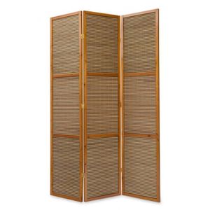 Paravent en bois brun avec bambou de 5 pans 175 x 220 cm Dimensions 