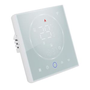 THERMOSTAT D'AMBIANCE Qiilu Thermostat intelligent Wifi sans fil Thermostat WiFi Programmable pour maison electronique micro-controleur Noir Blanc