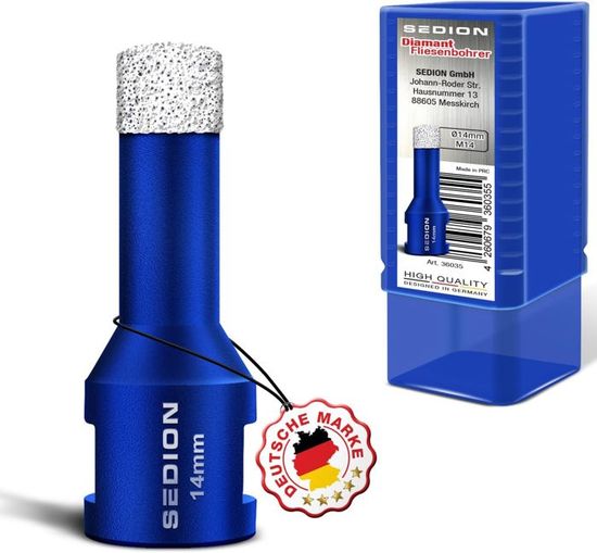 NBB Forets Diamant Brasé Sous Vide Avec M14, Pour Le Forage à Sec Ou Humide De Manière Professionnelle Sur Porcelaine Dure, Céramique, Carrelage, Granit, Marbre, Pour Meuleuse D'angle (6mm X2pcs