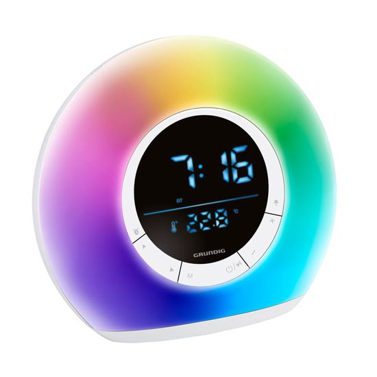 Réveil Lumineux Connecté Grundig Avec Radio FM Et Bluetooth - Simule Le Lever Du Soleil, Écran LED