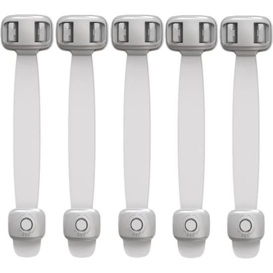 Lot De 10 Sécurités Pour Placards Et Tiroirs Bébé | Longueur Réglable 3-12cm, Colle Puissante | Protection Enfant - 6
