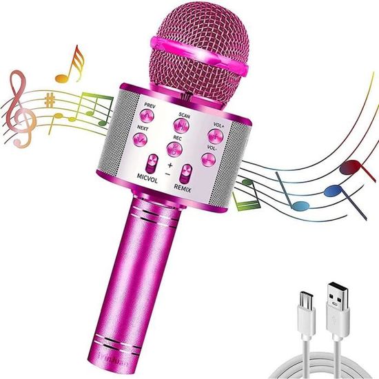 Micro Karaoke Enfant,Microphone Sans Fil Karaoké, Micro Karaoke Bluetooth Pour  Enfants Fille Garcon Pour FêTe Chanter IdéE Cadeau De NoëL Anniversaire,  Compatible Avec Android/Ios/Pc/Smartphone : : Instruments de  musique