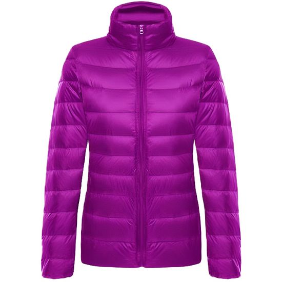 Doudoune Ultra Légère Femme Courte Matelassée - Veste Duvet Chaud Hiver Col Montant