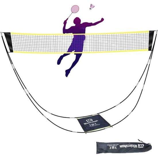 Filet De Badminton/volley-ball Portable - Installation Facile Sans Outils, Base ABS, Pour Jardin, Plage, Intérieur/extérieur