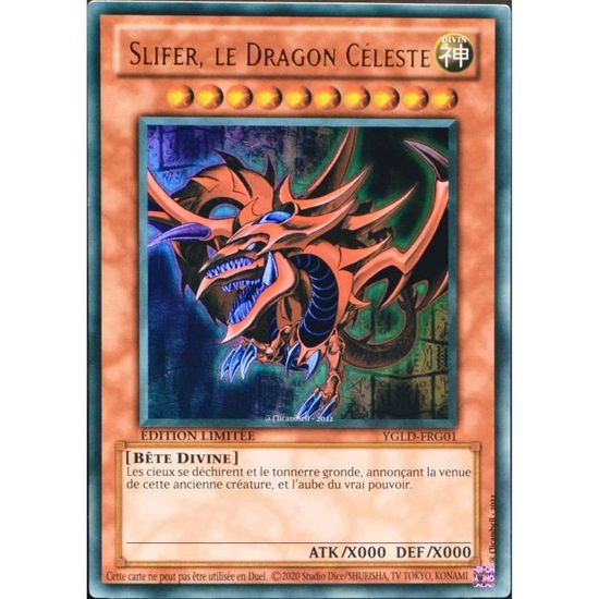 Carte YUGIOH YGLDFRG01 Slifer, Le Dragon Céleste 2ED NEUF FR Cdiscount Jeux Jouets