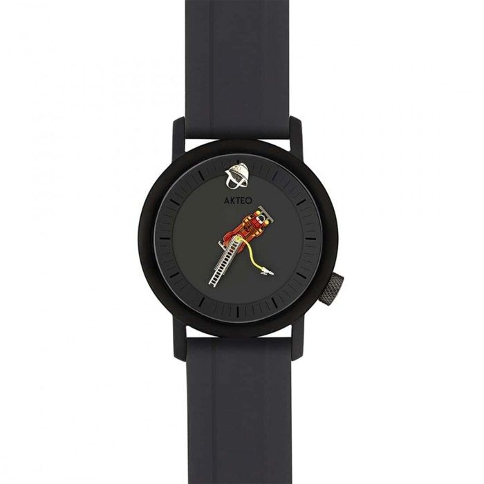 Montre Akteo à aiguille pompier black 42 mm