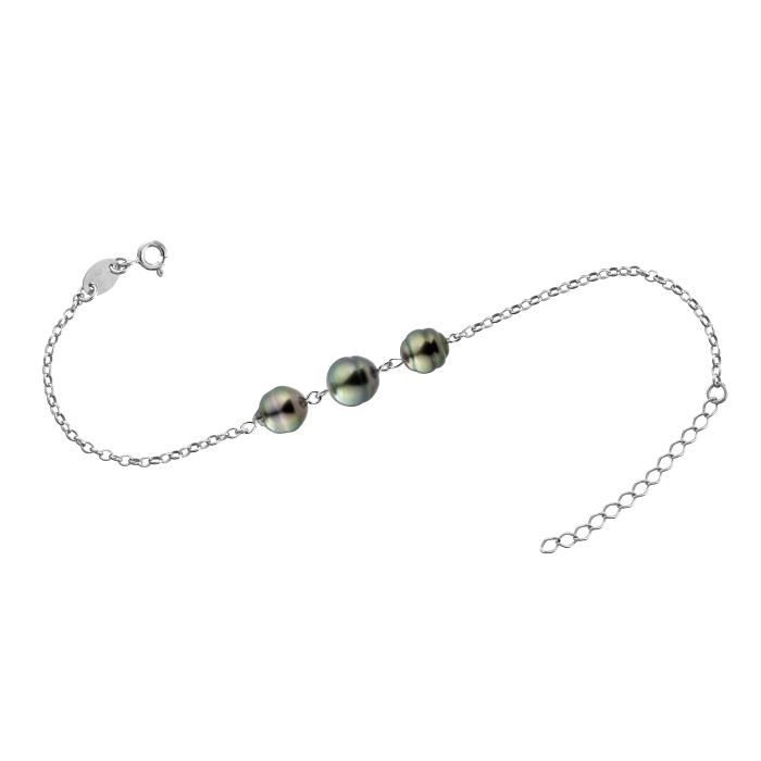 Bracelet Perle de Tahiti A. Chaîne forçat Argent