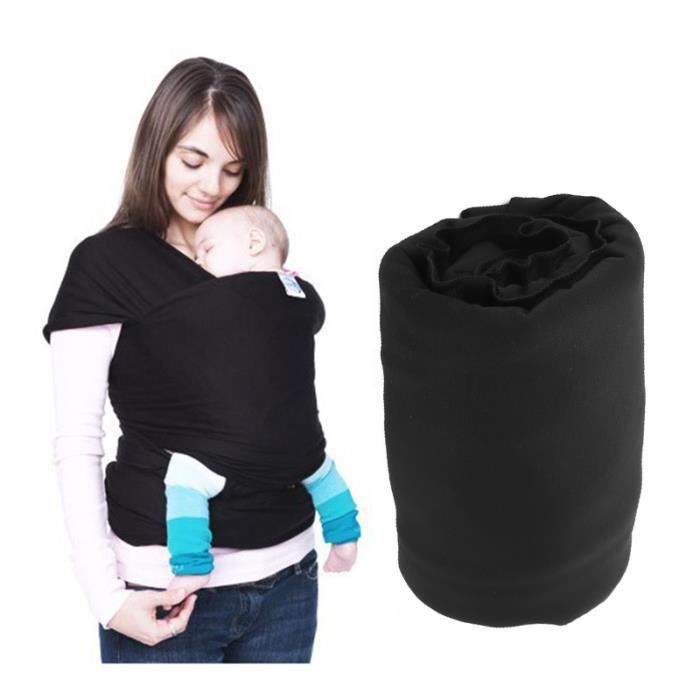 Noir Transporteur de sécurité nouveau-né sac à dos Maman avant transportant Sling Bag Wrap