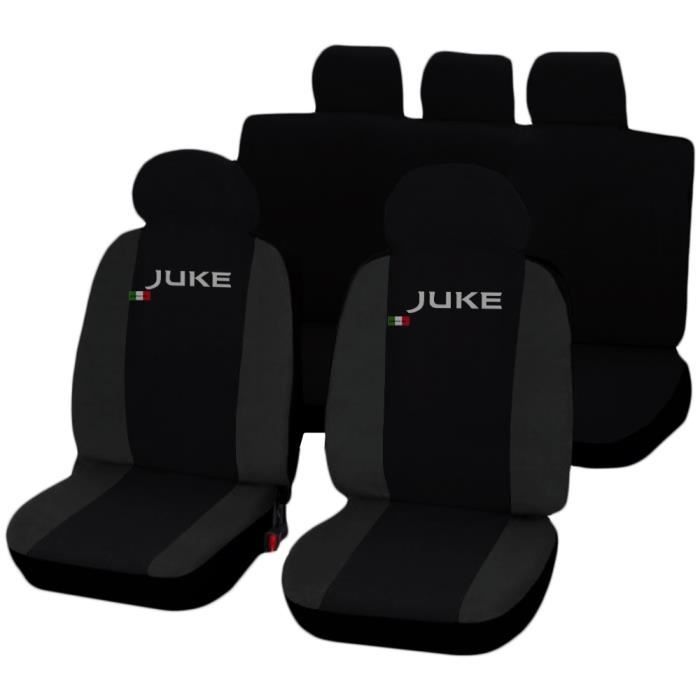 Housses de siège deux-colorés pour Juke - noir gris foncè