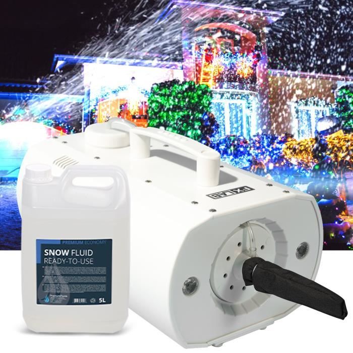 Machine à neige artificielle à LED pour Evenements, Décoration Noël - Capacité 550ml - 5L de liquide INCLUS - FXLAB G002GSS