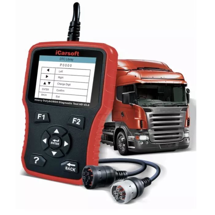 Outil Diagnostic Poids Lourds Multimarque Professionnel iCarsoft HD V3.0
