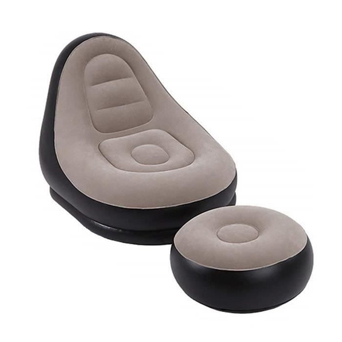 Canapé Gonflable avec Pouf Repose Pieds , Siege Gonflable Fauteuil Relax Portatif pour la Sieste, la Maison et Le