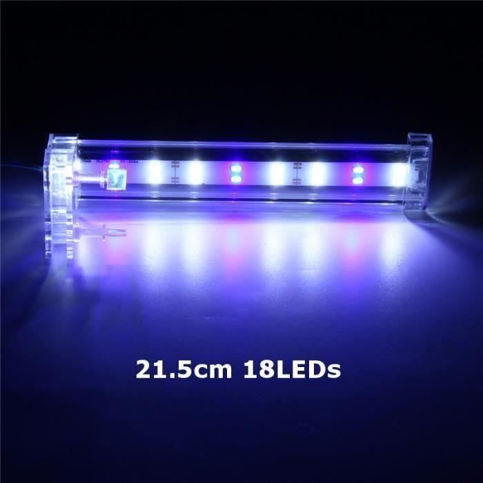 6W 18LEDs apte à 25-35cm 4-6-7 - 10W Cristal Aquarium LED clip Light Bar Fish Tank clip lampe SMD blanc + bleu - M824A2922