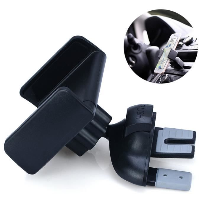 Universel 1pc voiture Van CD Slot Smart téléphone Mobile Rotation support support support ABS + TPE Support universel pour voiture