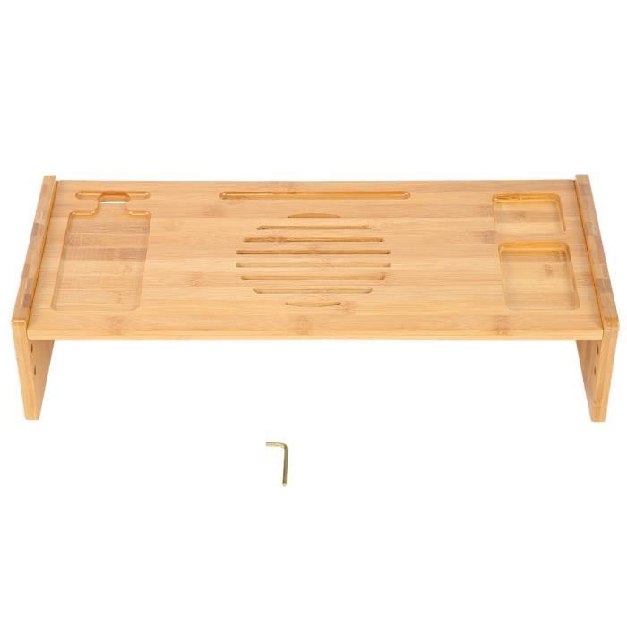 YUY Support de Moniteur REHAUSSE BUREAU en Bambou Riser Etagère pour Ordinateur Ecran