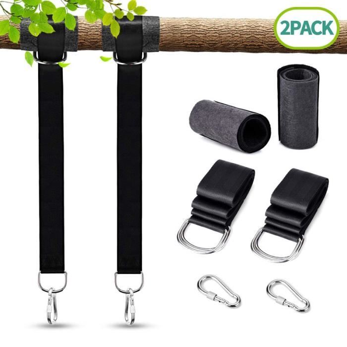 Kit Fixation Hamac,150 CM Ultra Résistant aux Sangles Hamac Lourde Suspension Charge Maximale 500KG Balancoire de Jardin