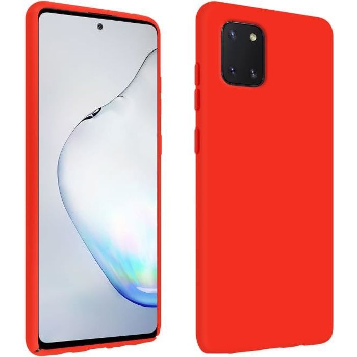 Coque Samsung Galaxy Note 10 Lite Silicone Semi-rigide Finition Soft Touch Rouge