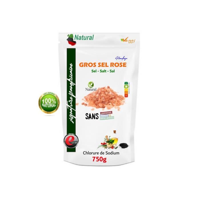 Gros sel rose d'Himalaya - sélection panafricaine -750g