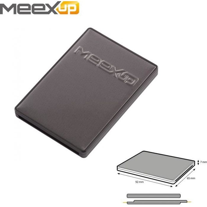 Etui 2 Cartes MeexUp RFID - Porte Carte Rigide anti piratage CB Noir Anthracite