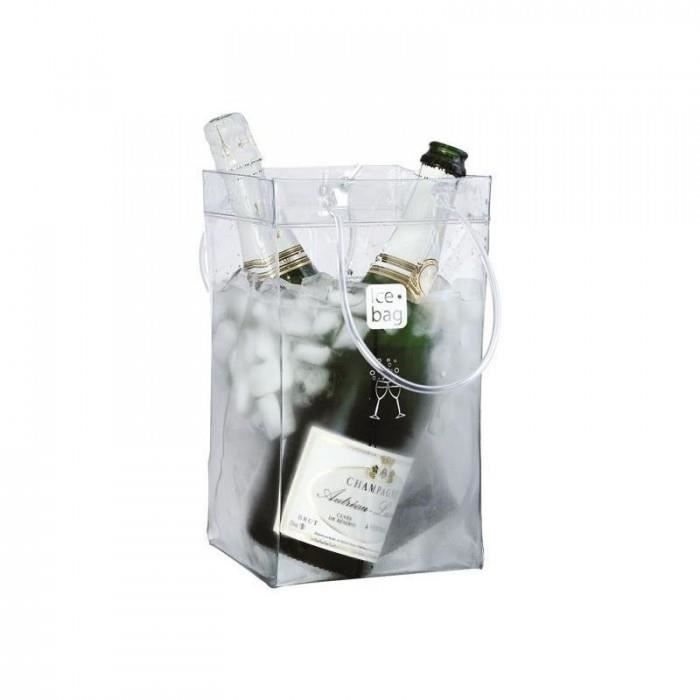 magnifique cuisine arts de la table seaux a glace ice bag - 17411 - seau a glace ice bag transparent 2 bouteilles
